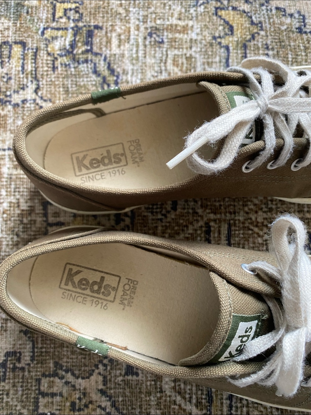 Keds Women’s Canvas Sneakers — Olive Green with White Accents - Picture 6 of 8
